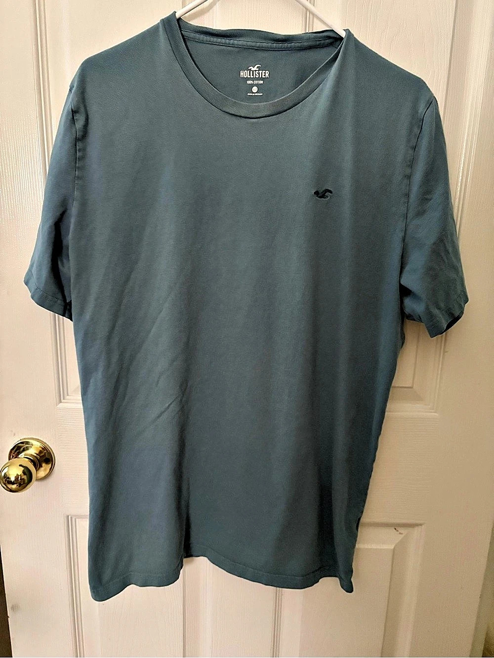 Hollister Cotton Icon Crew T-Shirt Short Sleeve Blue XLT